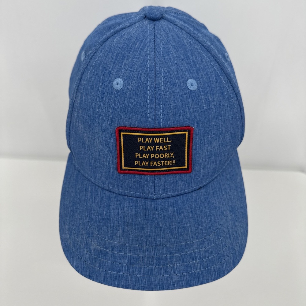 Hamilton Farms Golf‎ Club Pukka Flex Cap Play Well Hat Blue Patch Stretch L/XL